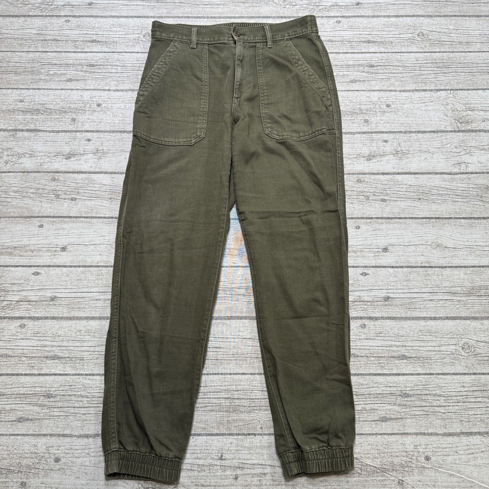 Gap Sweatpants Women's 6 Olive Green Tapered Relaxed High Rise Utility Joggers